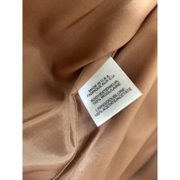 Womens Camel Wool Blend Button-Front Coat - Picture 4 of 10